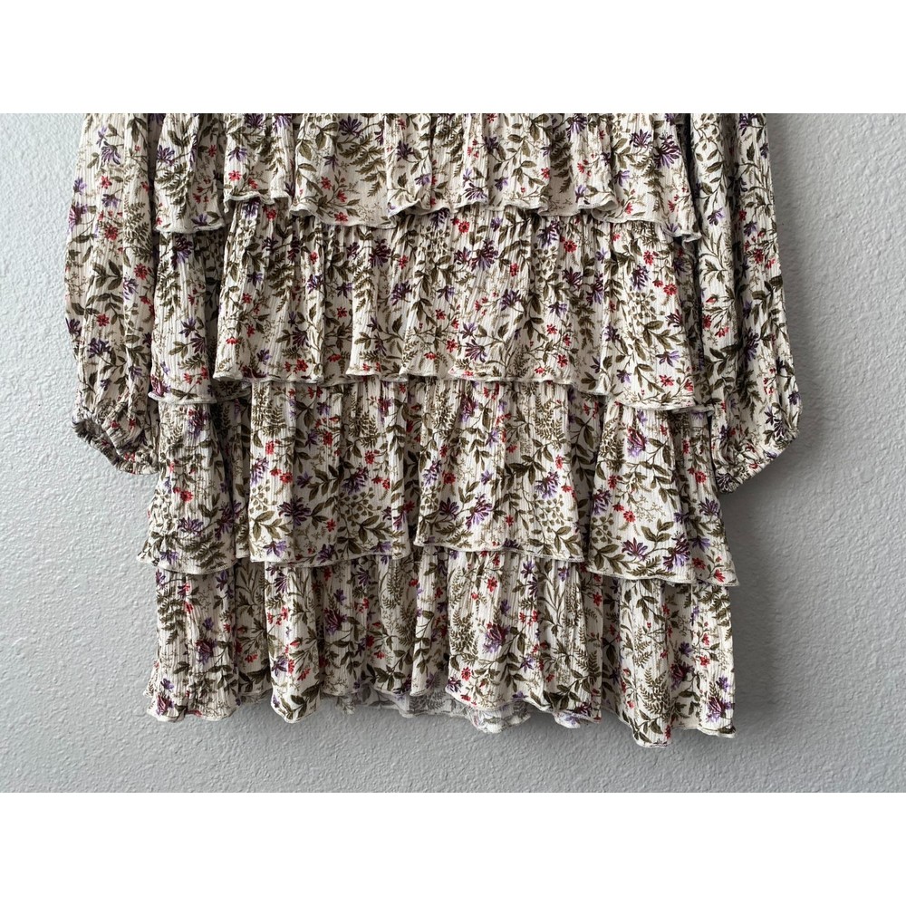 Urban Outfitters Rachele Tiered Floral Babydoll Long Sleeve Dress - Picture 9 of 12
